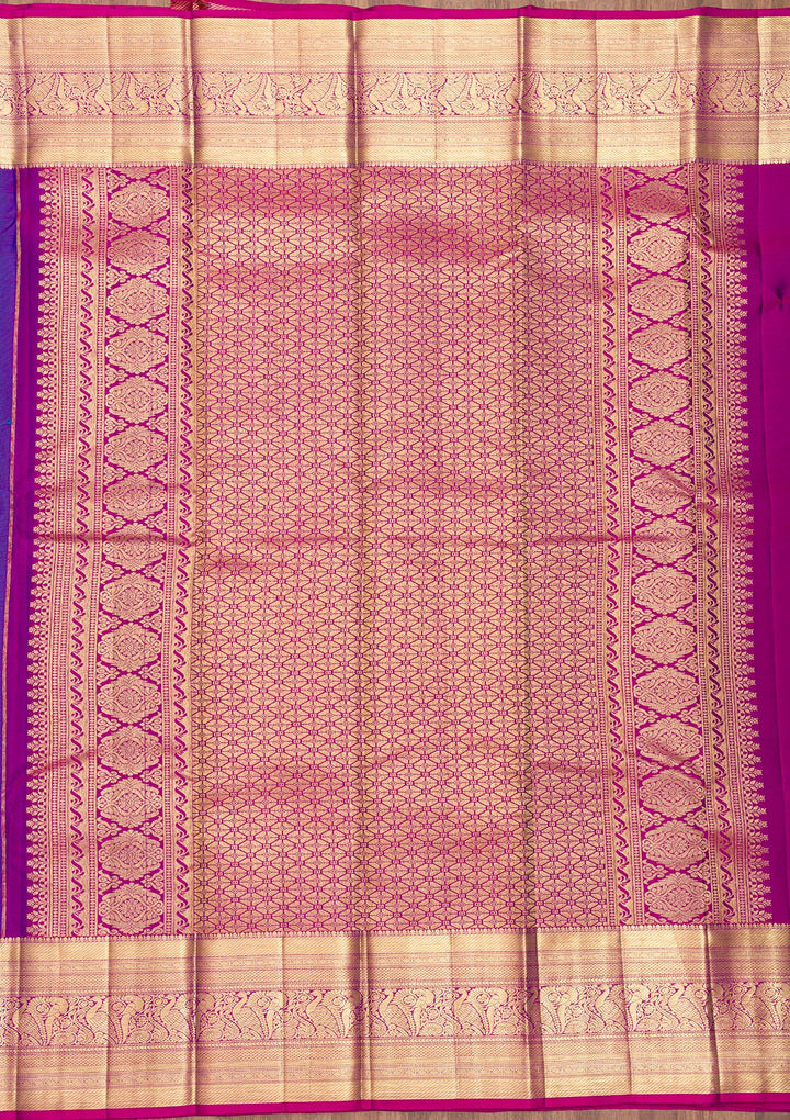 Blue Zariwork Pure Silk Saree-Koskii