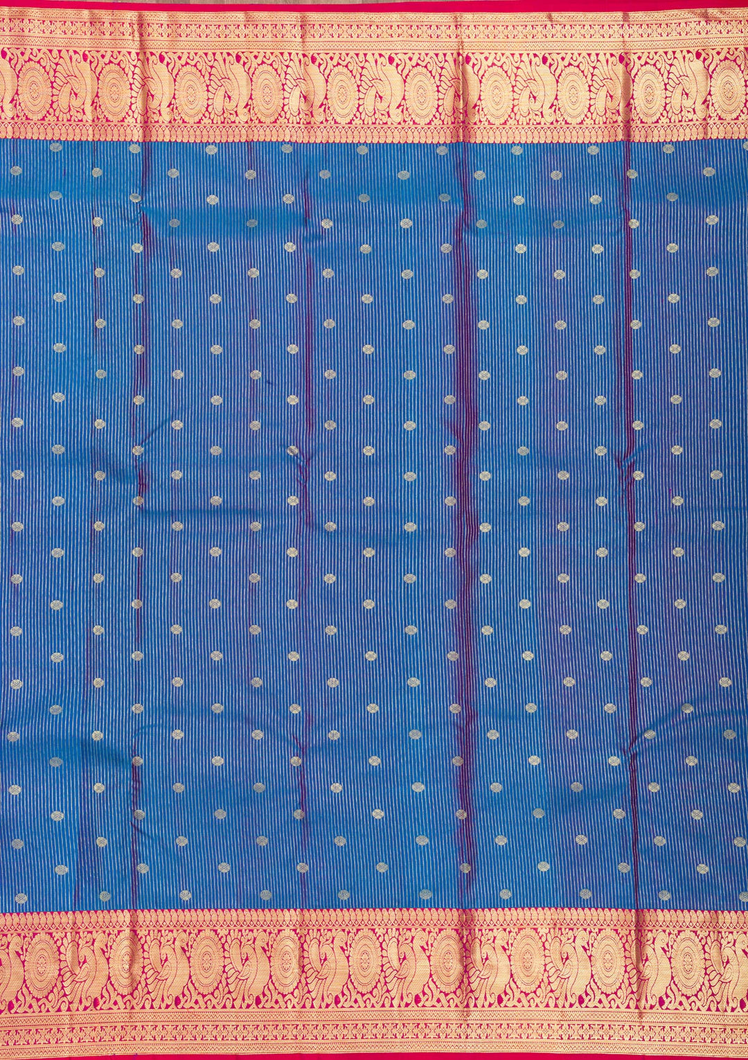 Blue Zariwork Pure Silk Saree-Koskii