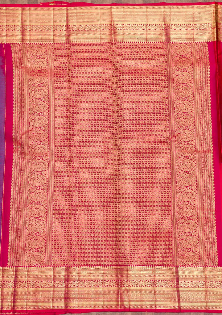 Blue Zariwork Pure Silk Saree-Koskii