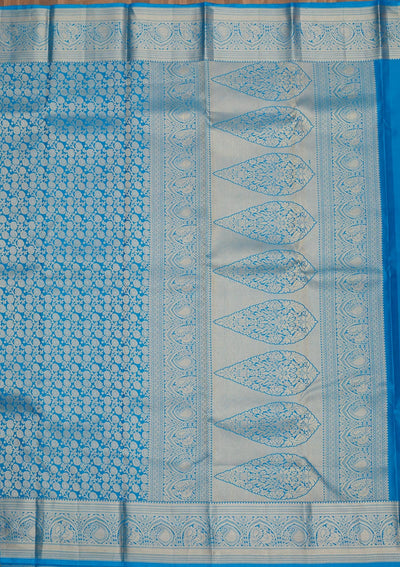 Blue Zariwork Pure Silk Saree-Koskii