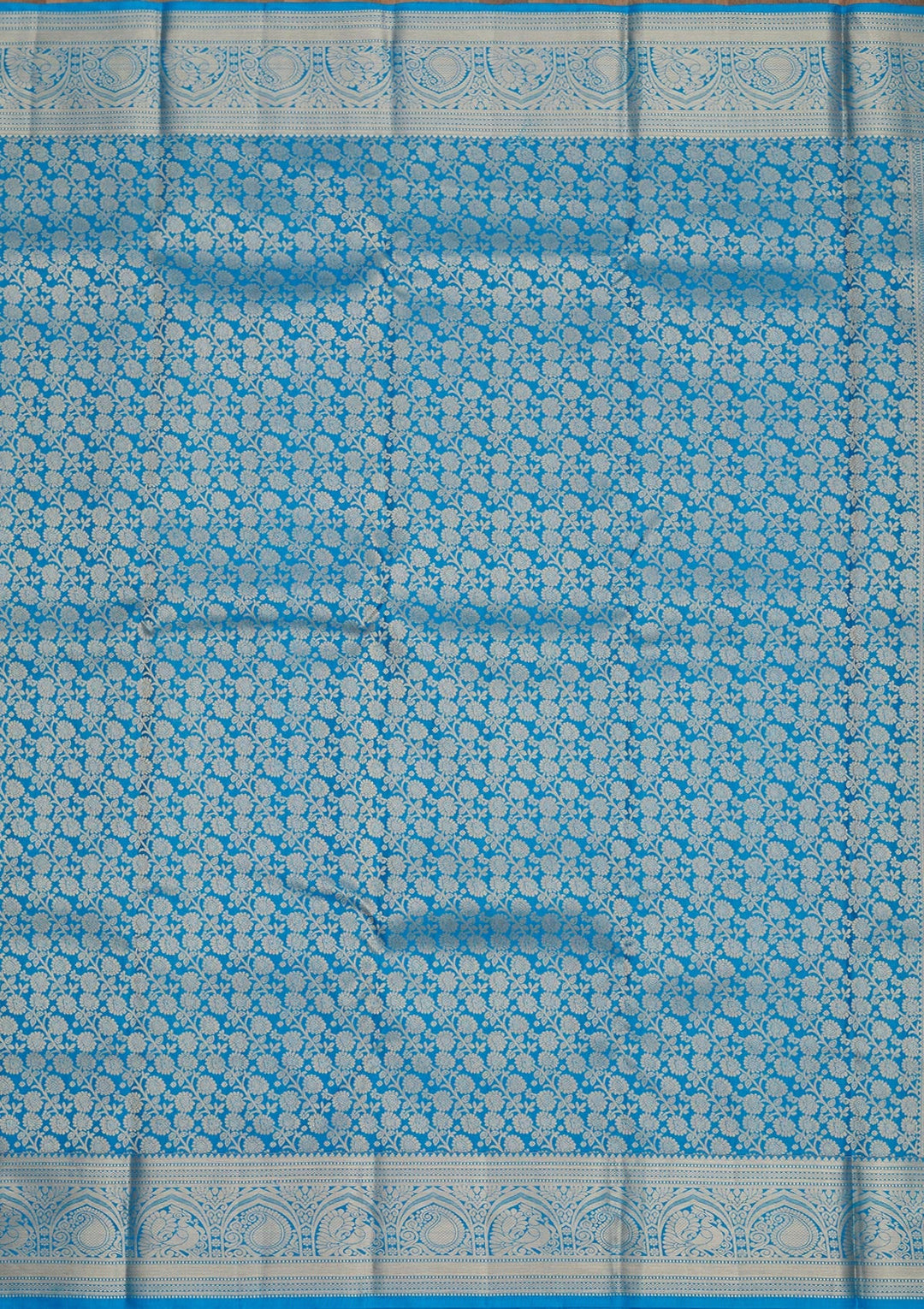 Blue Zariwork Pure Silk Saree-Koskii