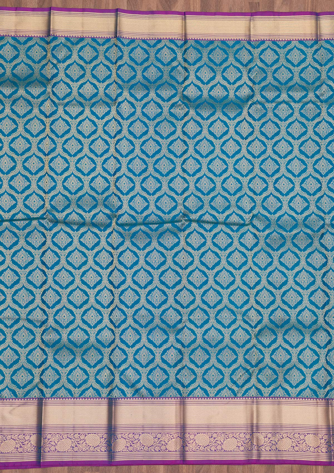 Blue Zariwork Pure Silk Saree-Koskii