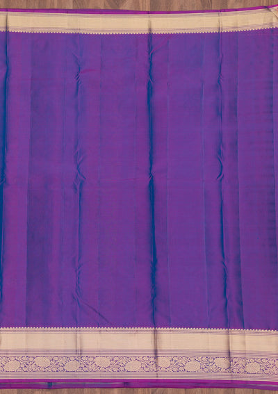 Blue Zariwork Pure Silk Saree-Koskii