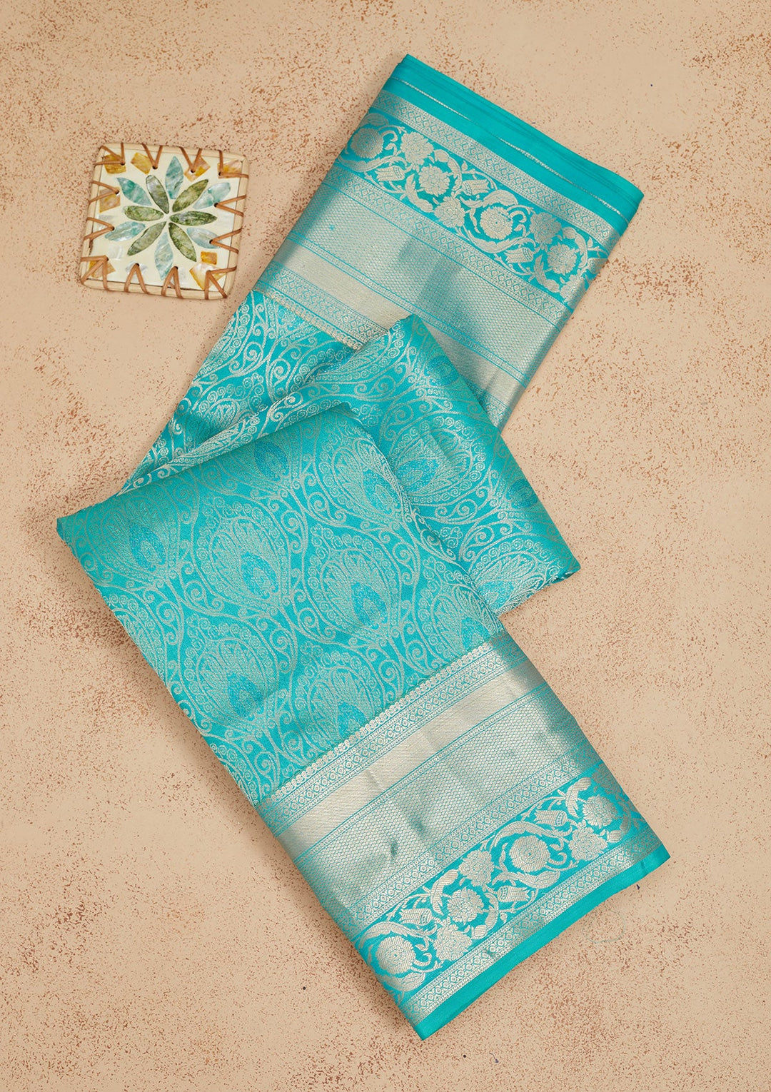 Blue Zariwork Pure Silk Saree-Koskii