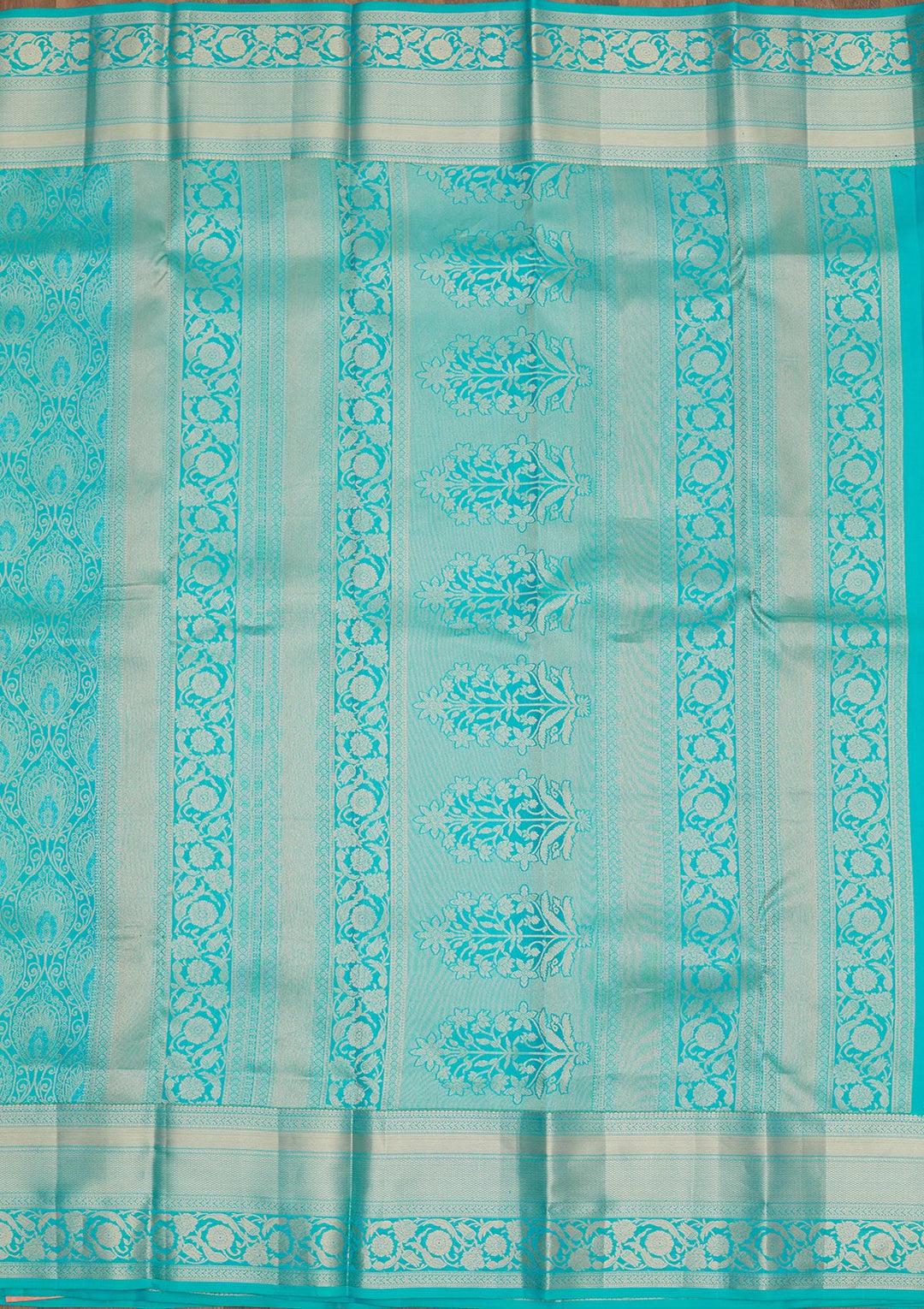 Blue Zariwork Pure Silk Saree-Koskii
