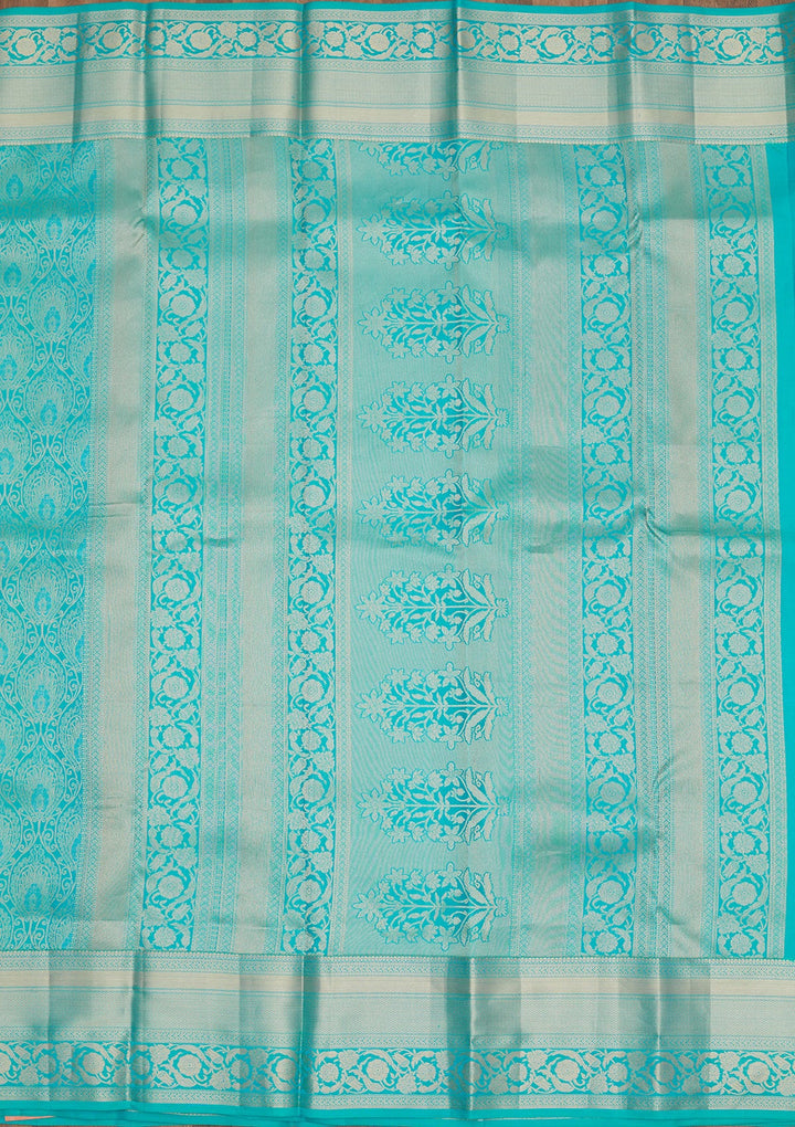 Blue Zariwork Pure Silk Saree-Koskii