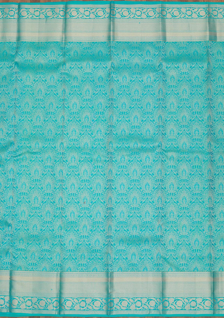 Blue Zariwork Pure Silk Saree-Koskii