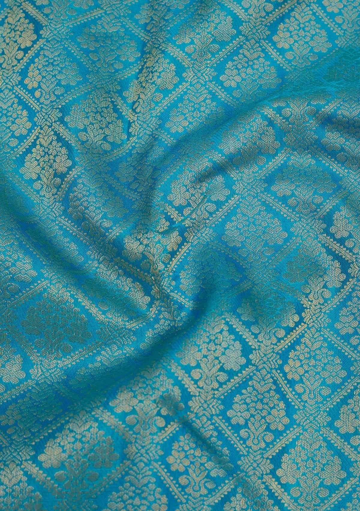 Blue Zariwork Pure Silk Saree-Koskii