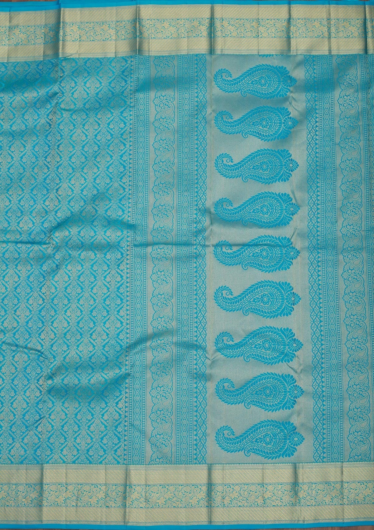 Blue Zariwork Pure Silk Saree-Koskii