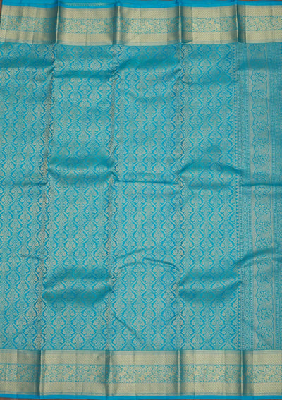 Blue Zariwork Pure Silk Saree-Koskii