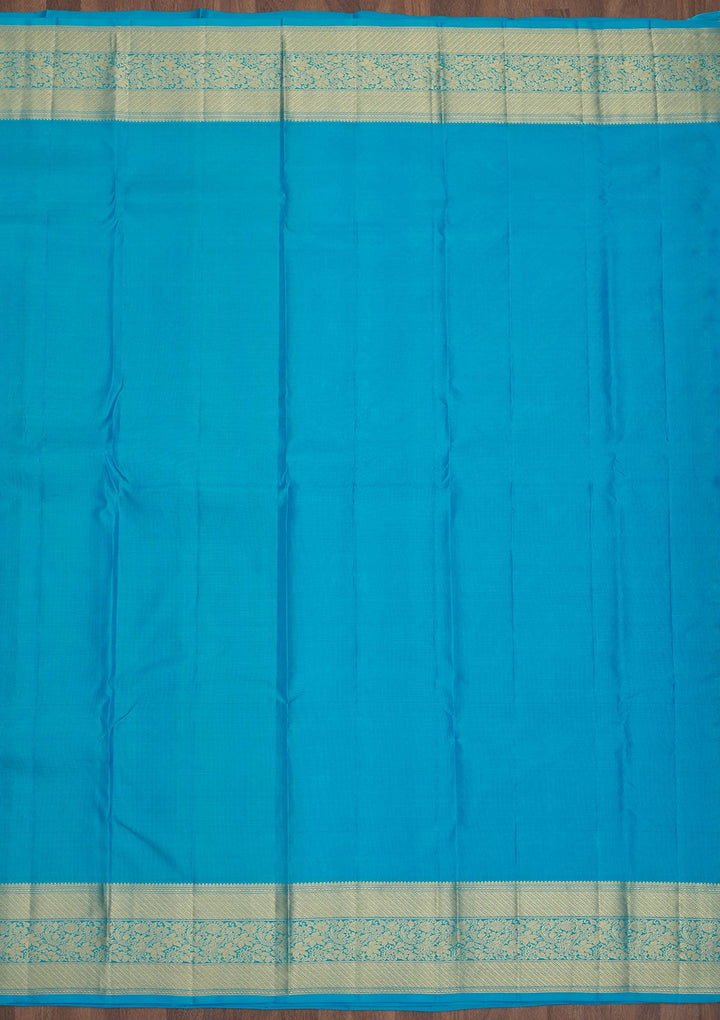 Blue Zariwork Pure Silk Saree-Koskii