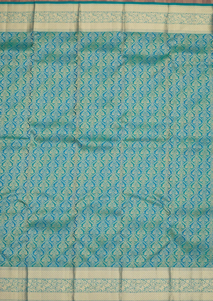 Blue Zariwork Pure Silk Saree-Koskii