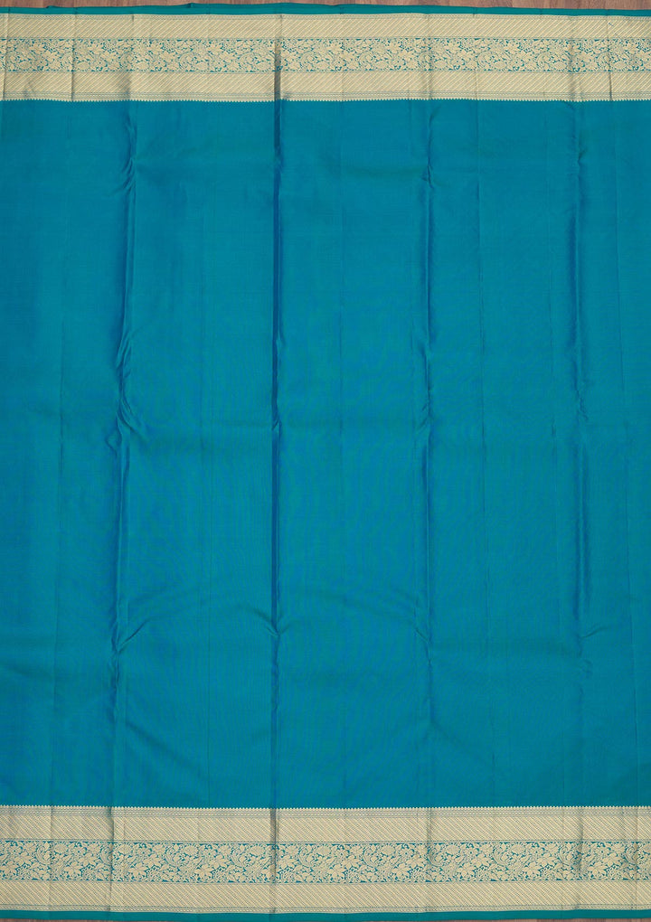 Blue Zariwork Pure Silk Saree-Koskii