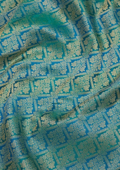 Blue Zariwork Pure Silk Saree-Koskii