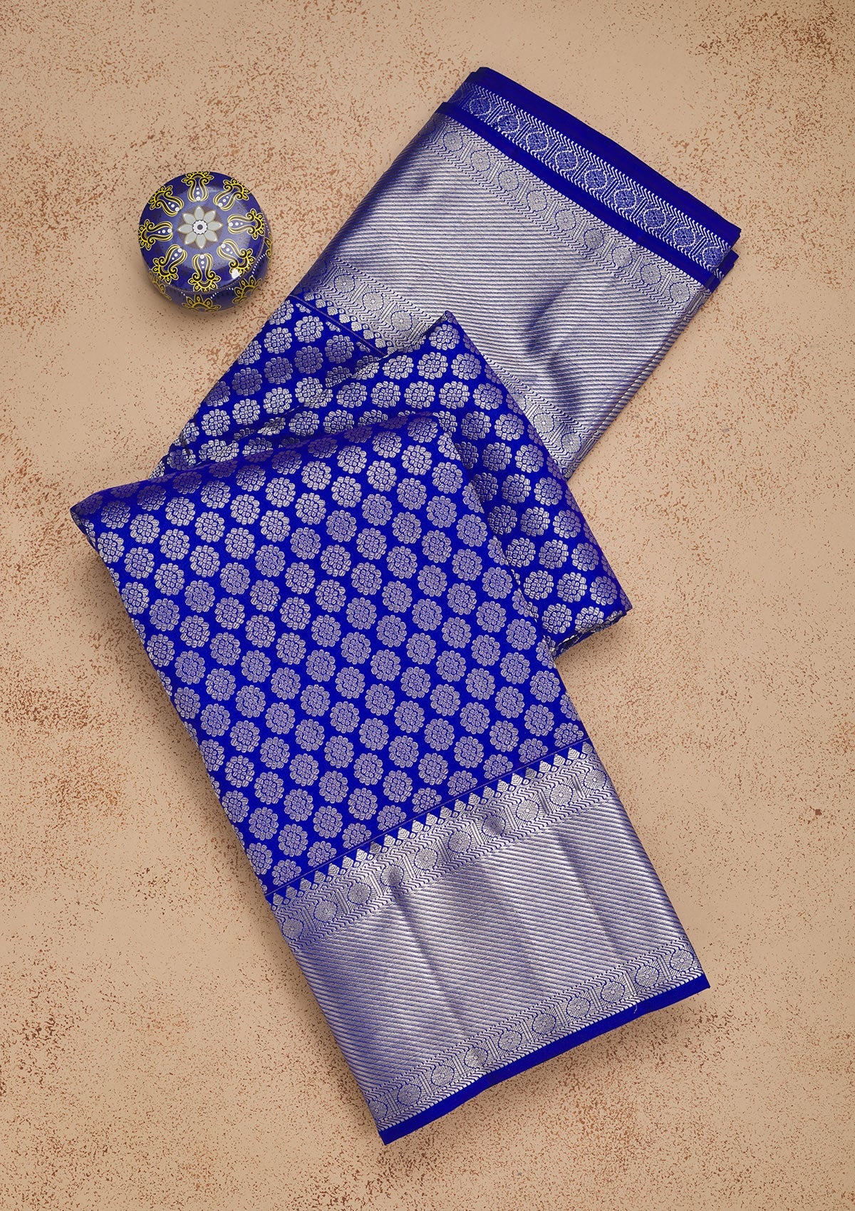 Blue Zariwork Pure Silk Saree-Koskii