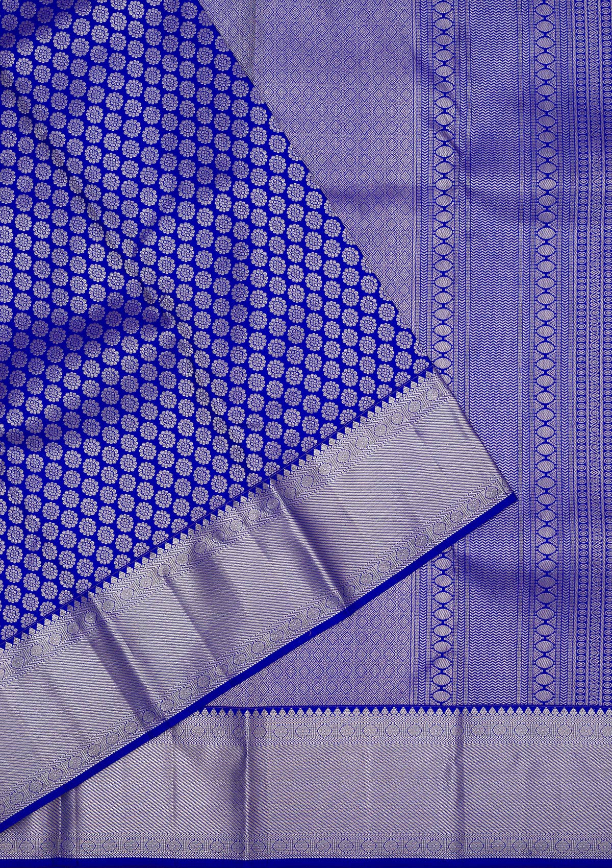 Blue Zariwork Pure Silk Saree-Koskii