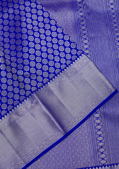 Blue Zariwork Pure Silk Saree-Koskii