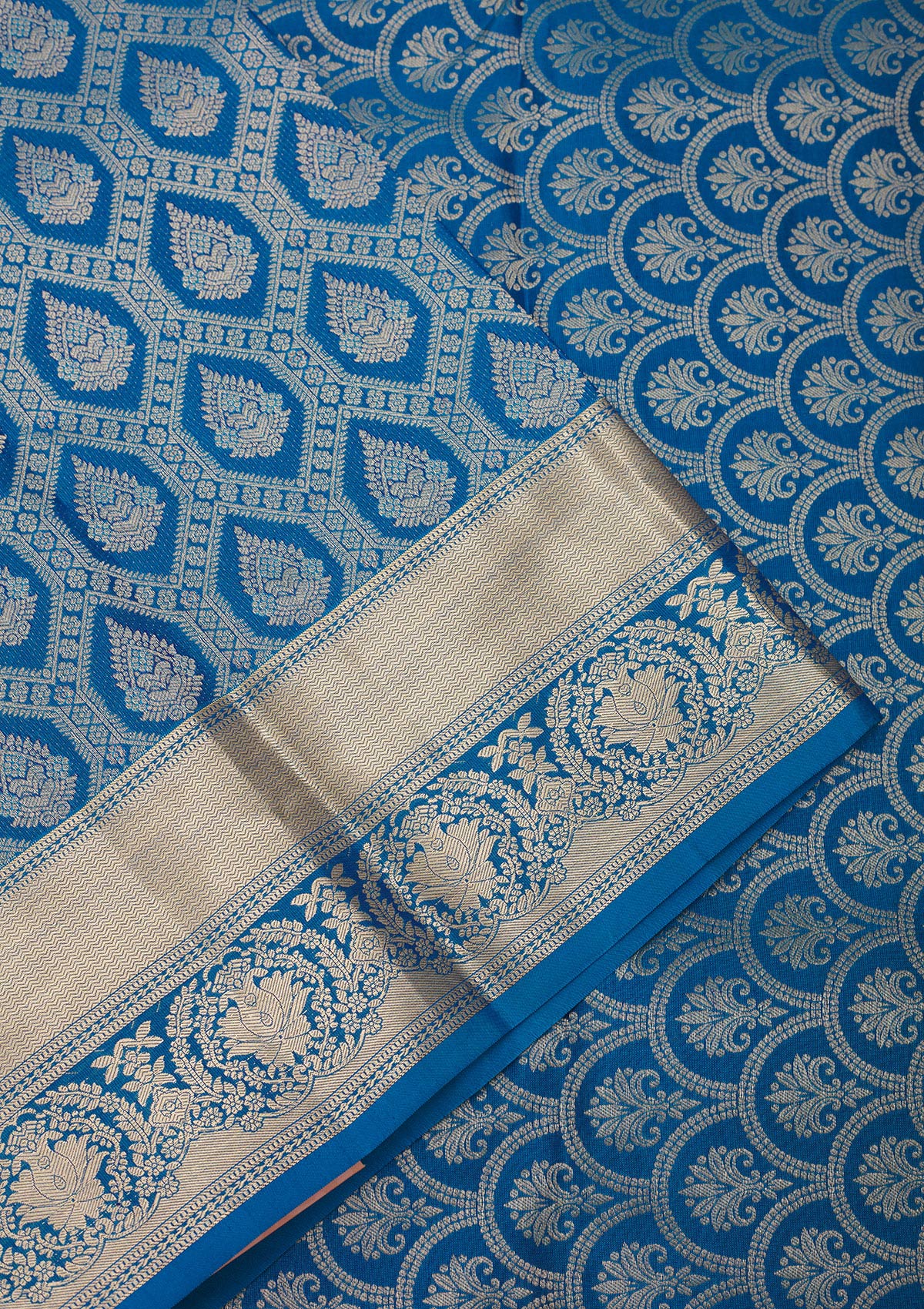 Blue Zariwork Pure Silk Saree