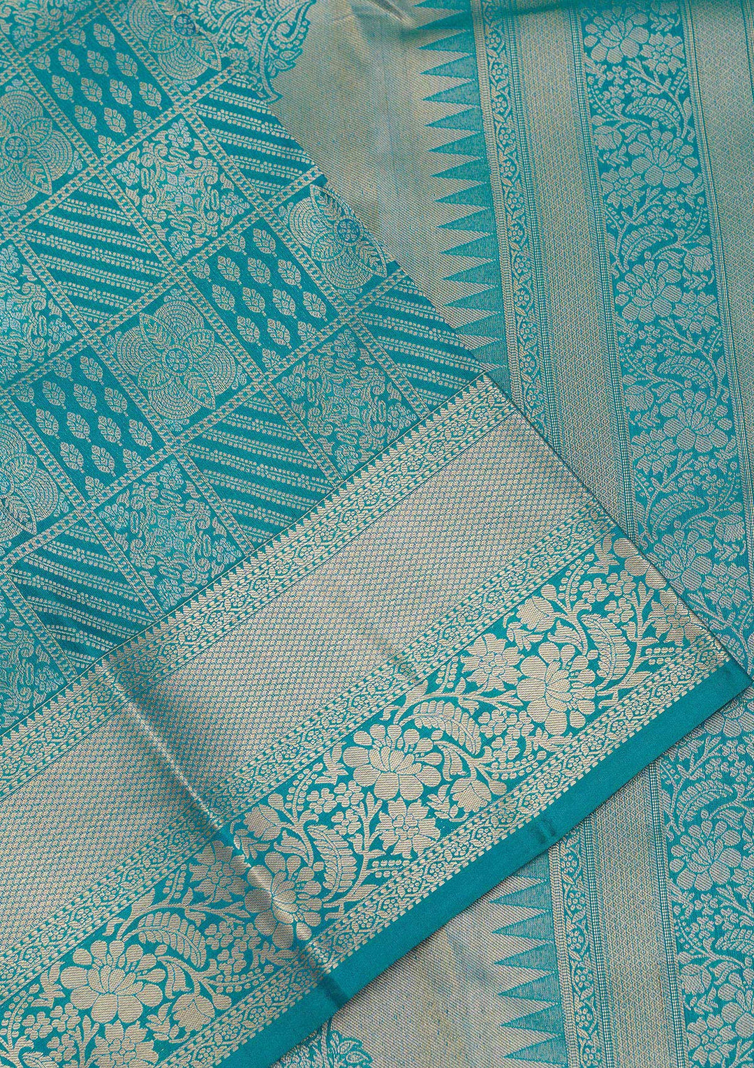 Blue Zariwork Pure Silk Saree-Koskii