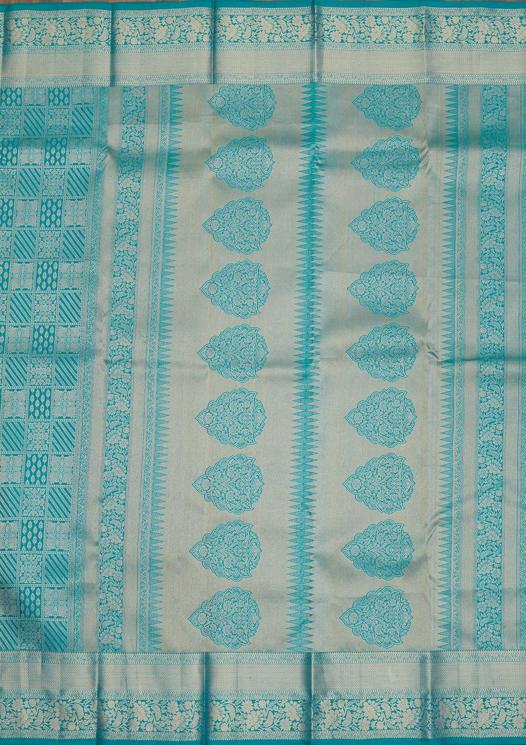Blue Zariwork Pure Silk Saree-Koskii