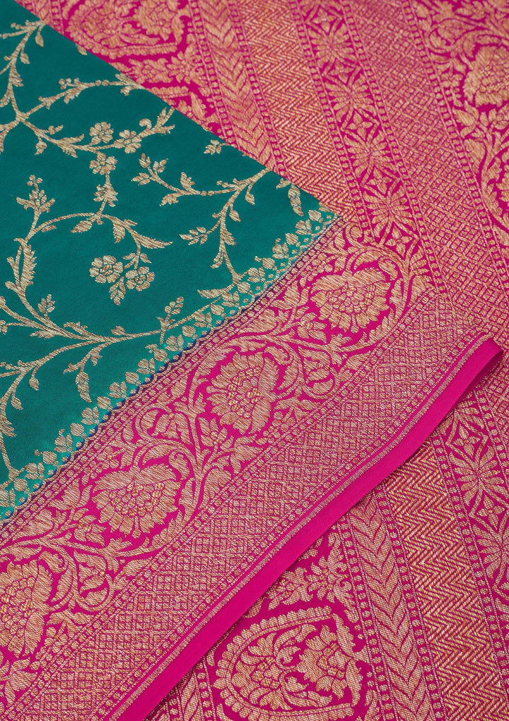 Blue Zariwork Pure Silk Saree-Koskii