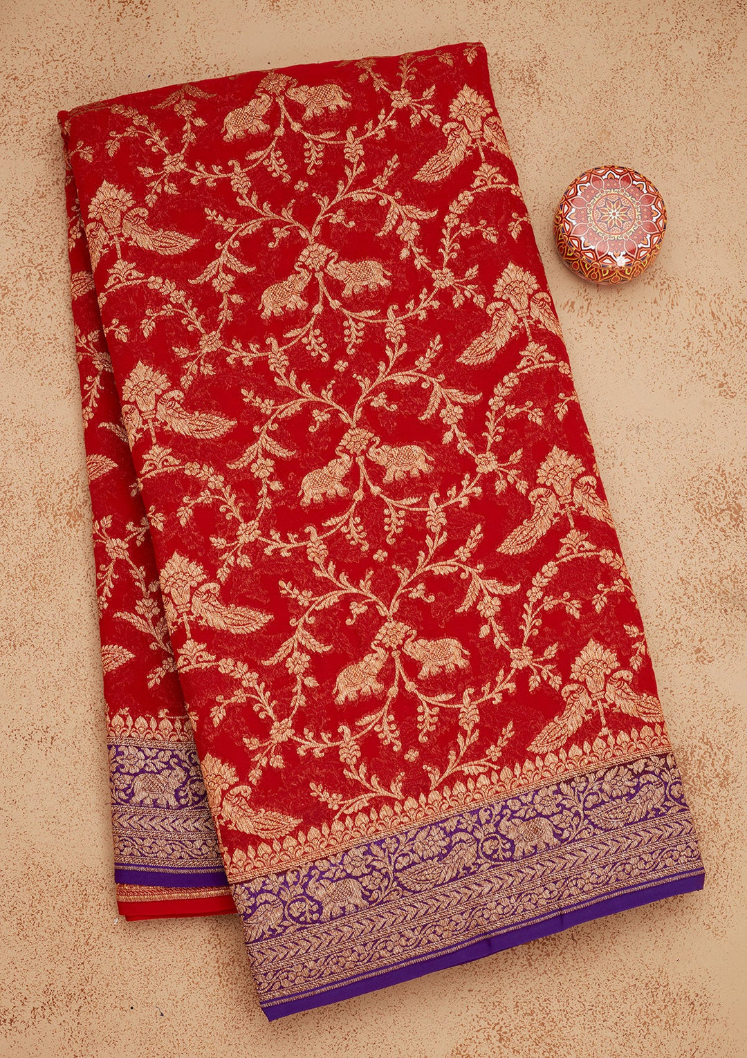 Blue Zariwork Pure Silk Saree-Koskii