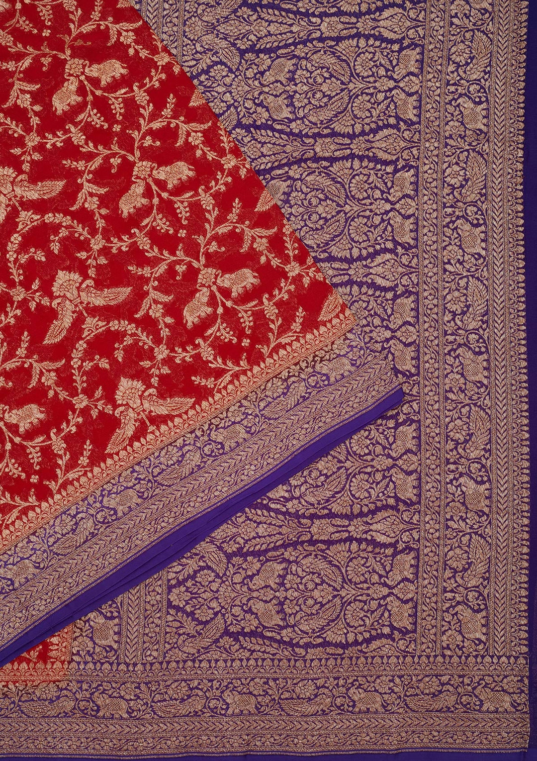 Blue Zariwork Pure Silk Saree-Koskii
