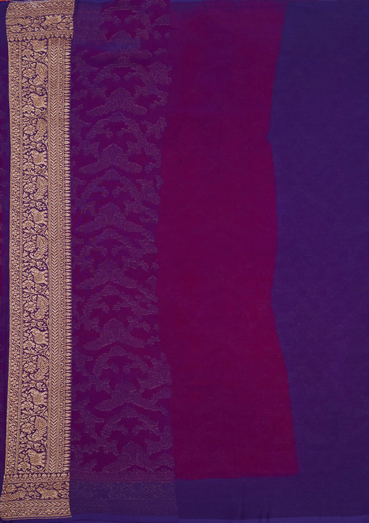 Blue Zariwork Pure Silk Saree-Koskii