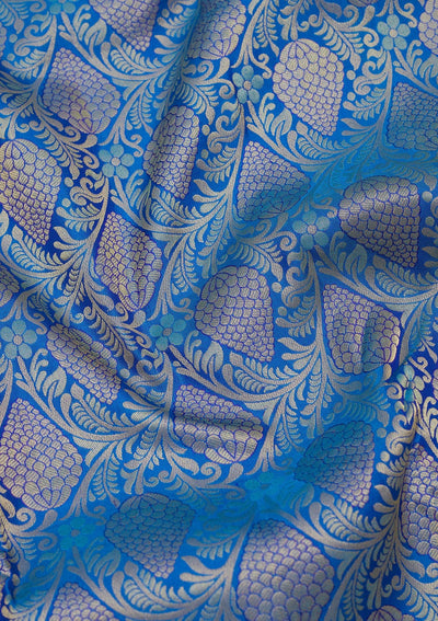 Blue Zariwork Pure Silk Saree-Koskii