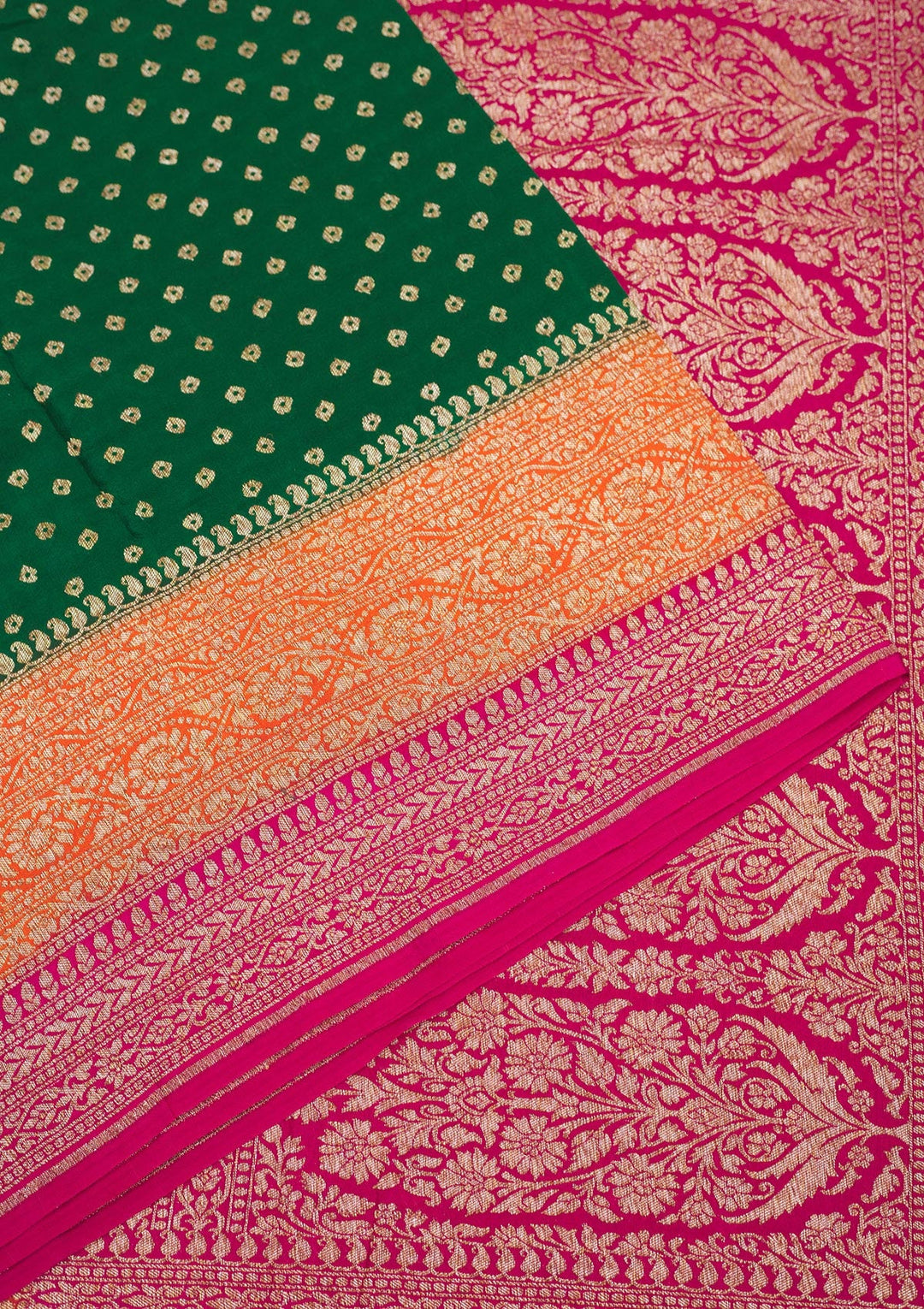 Bottle Green Zariwork Art Silk Saree