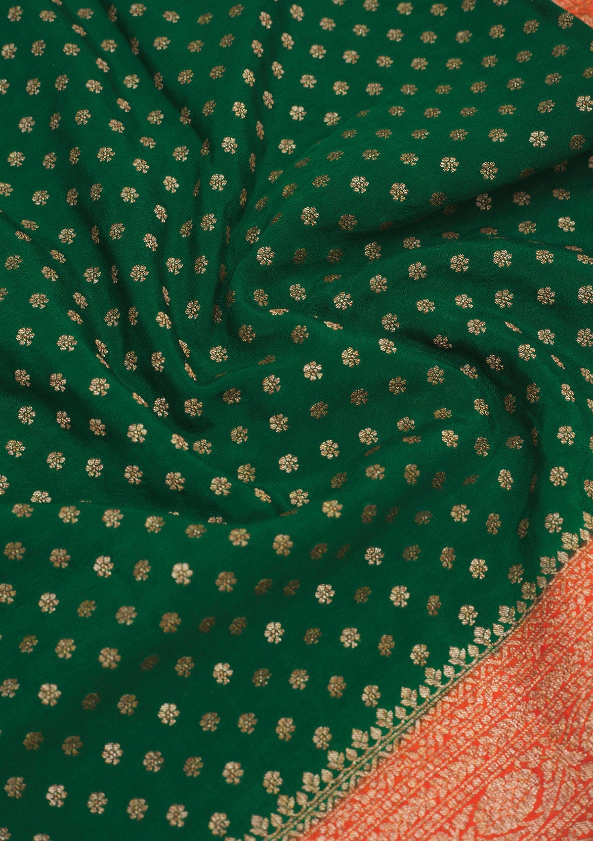 Bottle Green Zariwork Art Silk Saree