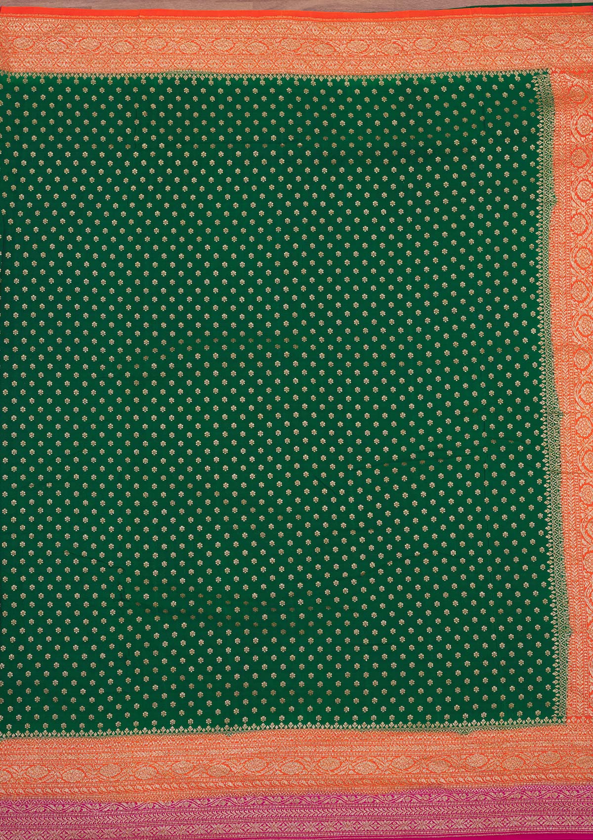 Bottle Green Zariwork Art Silk Saree