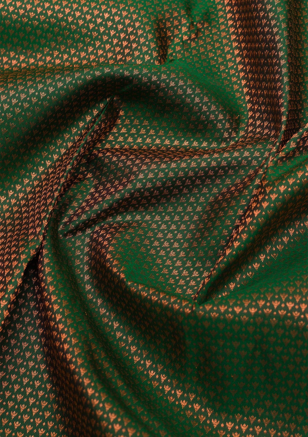 Bottle Green Zariwork Pure Silk Saree-Koskii