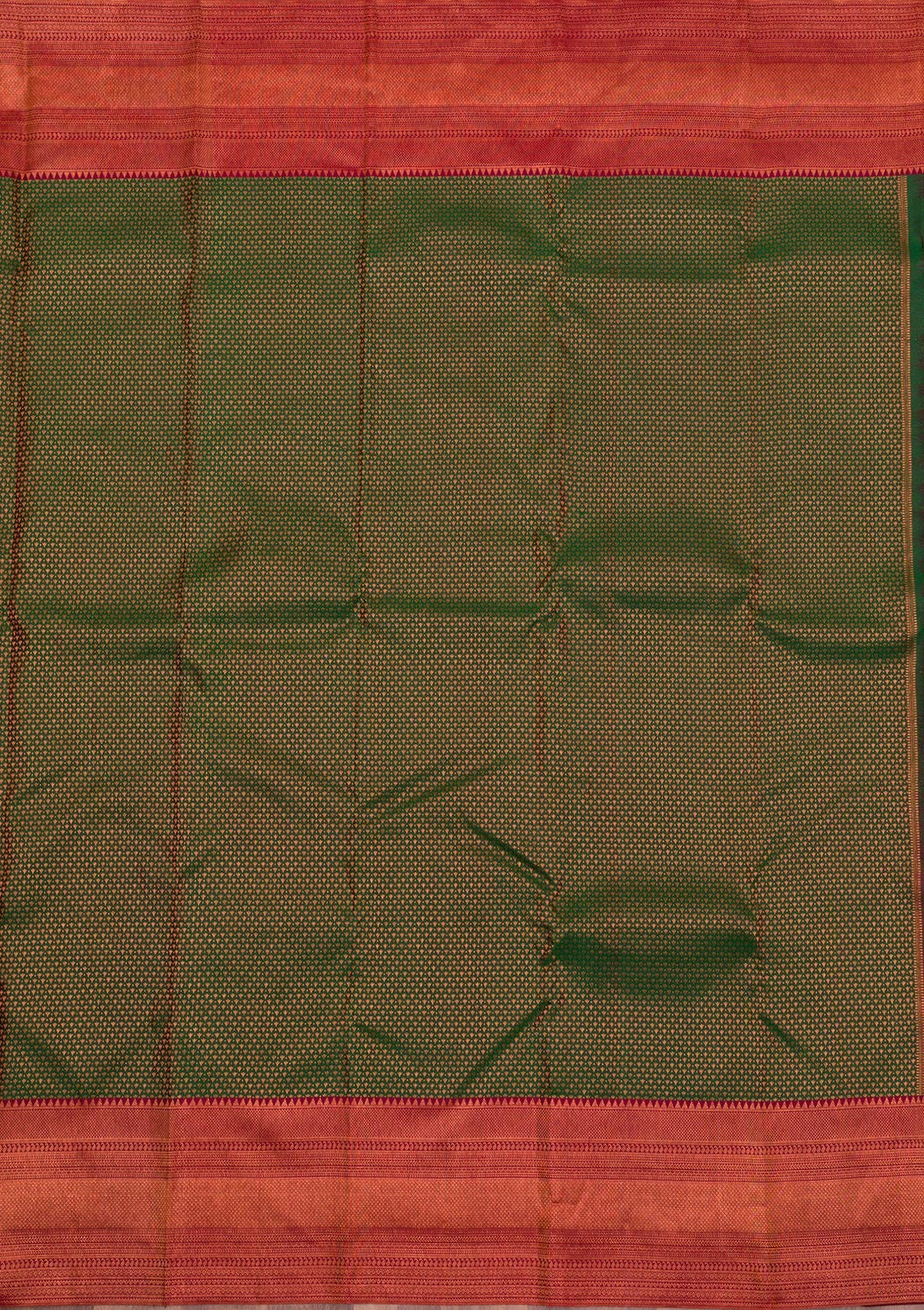 Bottle Green Zariwork Pure Silk Saree-Koskii