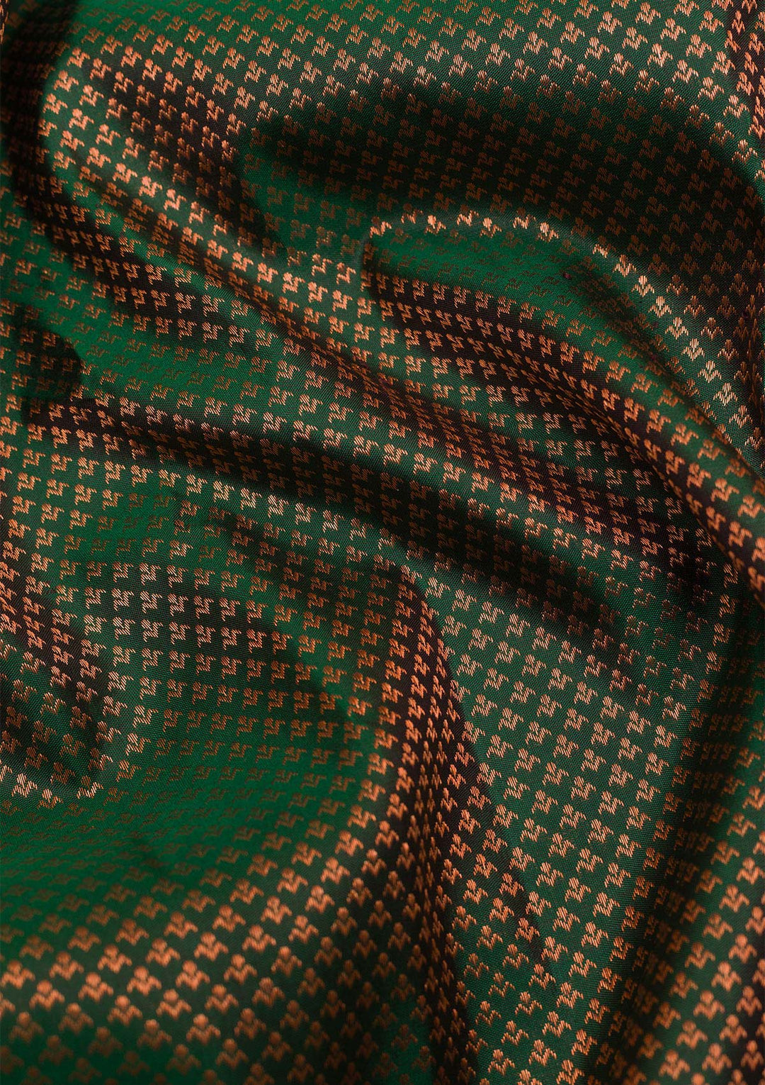 Bottle Green Zariwork Pure Silk Saree-Koskii