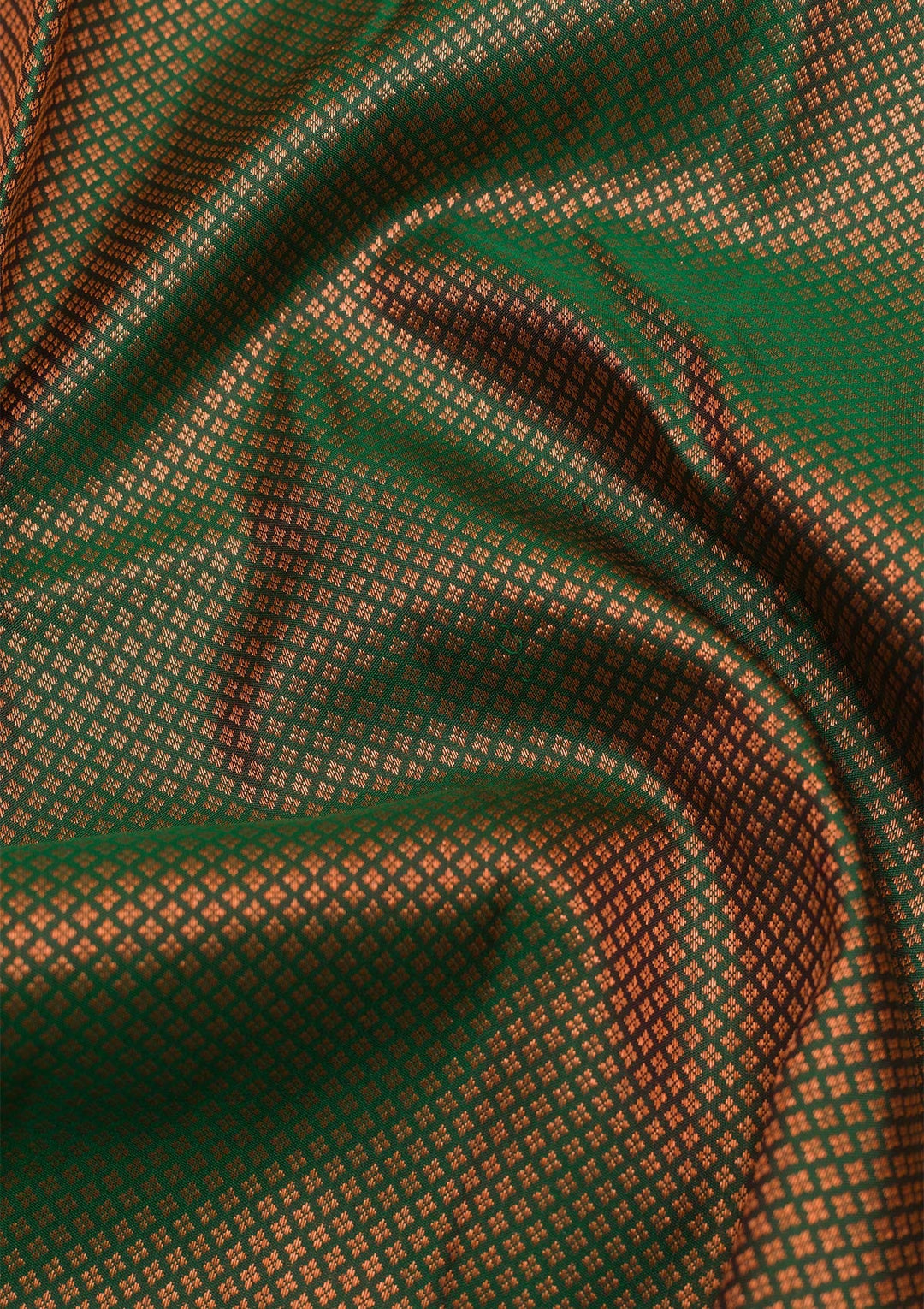 Bottle Green Zariwork Pure Silk Saree-Koskii