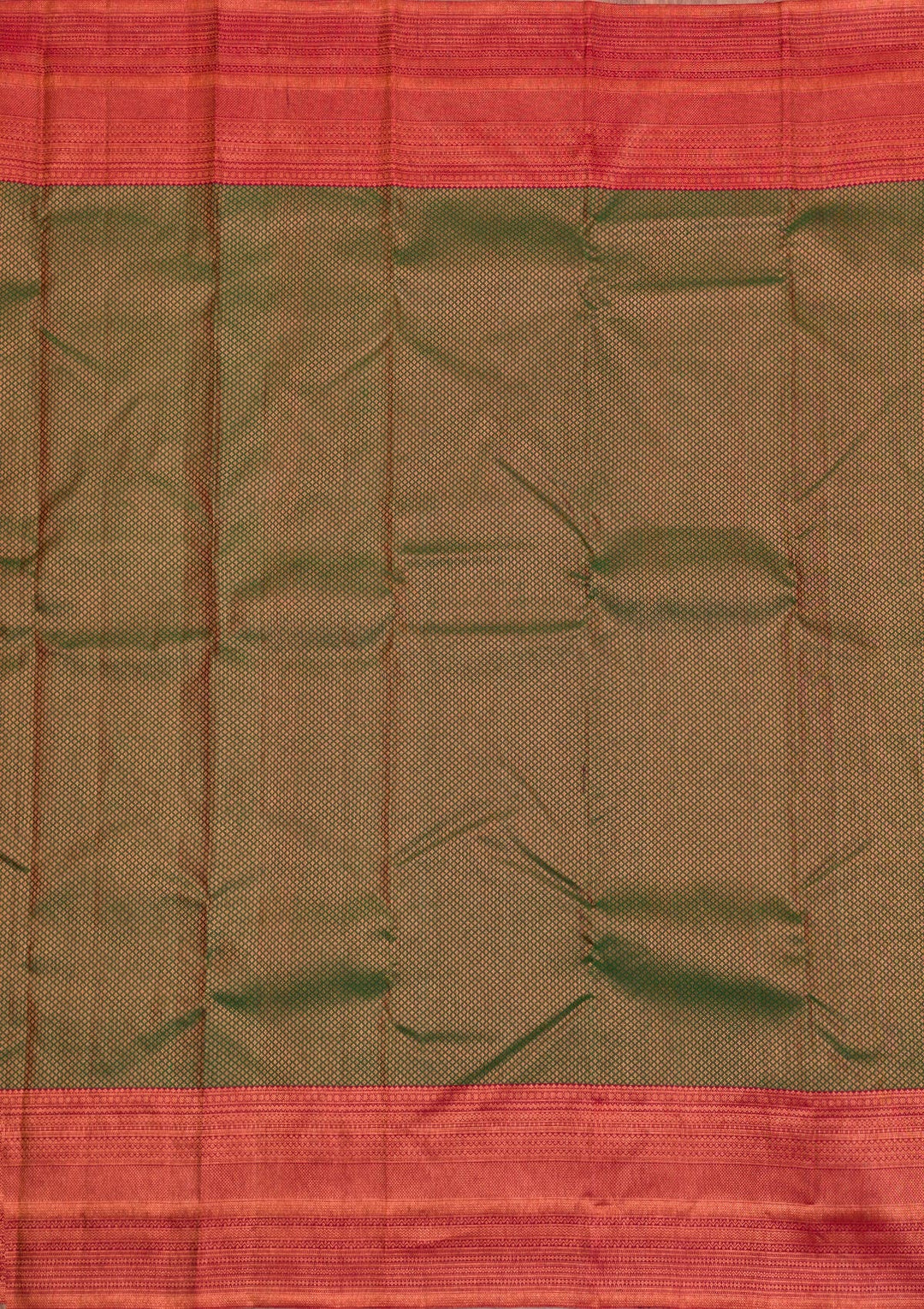 Bottle Green Zariwork Pure Silk Saree-Koskii