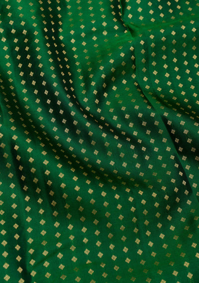 Bottle Green Zariwork Pure Silk Saree-Koskii