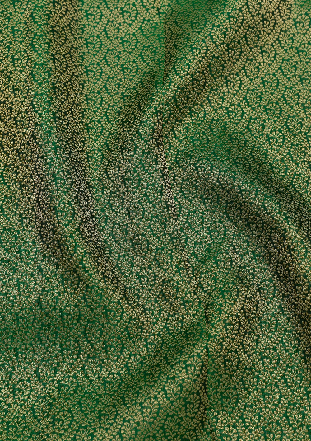 Bottle Green Zariwork Pure Silk Saree-Koskii