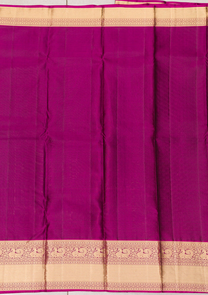 Bottle Green Zariwork Pure Silk Saree-Koskii