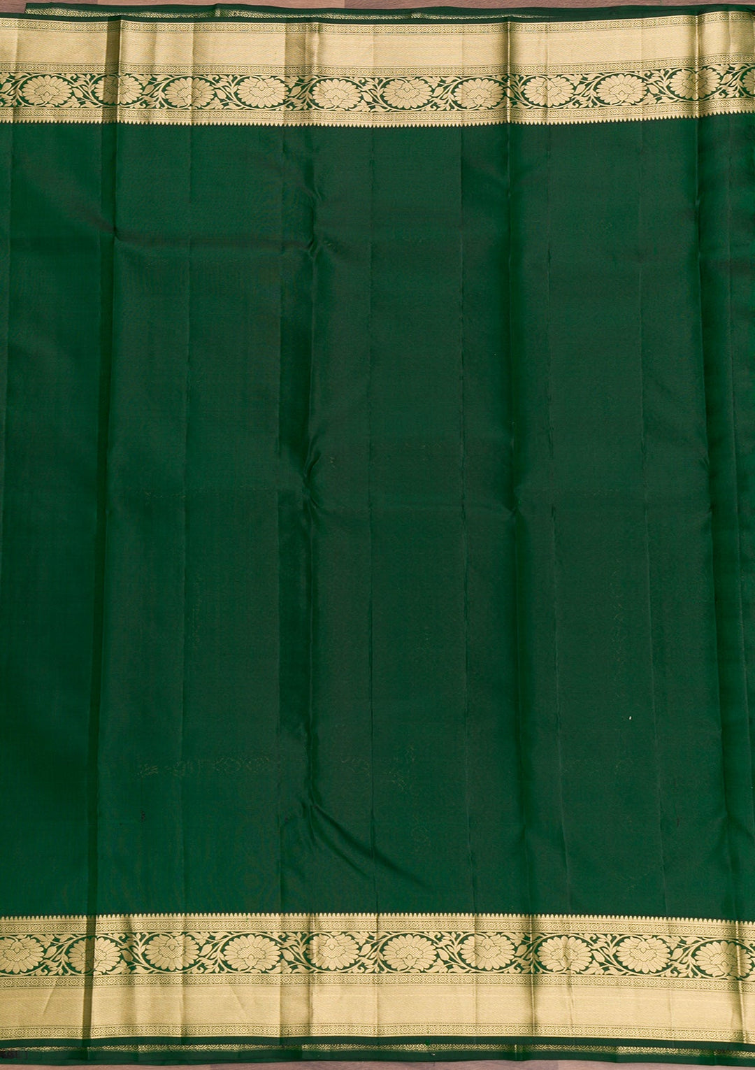 Bottle Green Zariwork Pure Silk Saree-Koskii