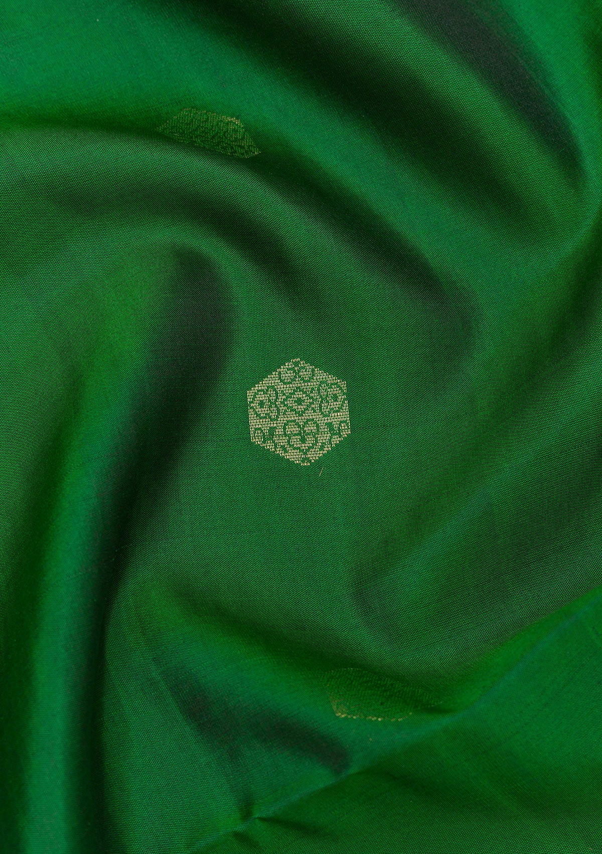 Bottle Green Zariwork Pure Silk Saree-Koskii