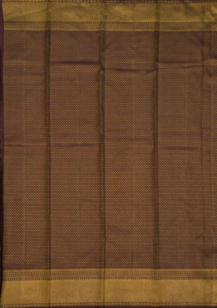 Bottle Green Zariwork Pure Silk Saree-Koskii