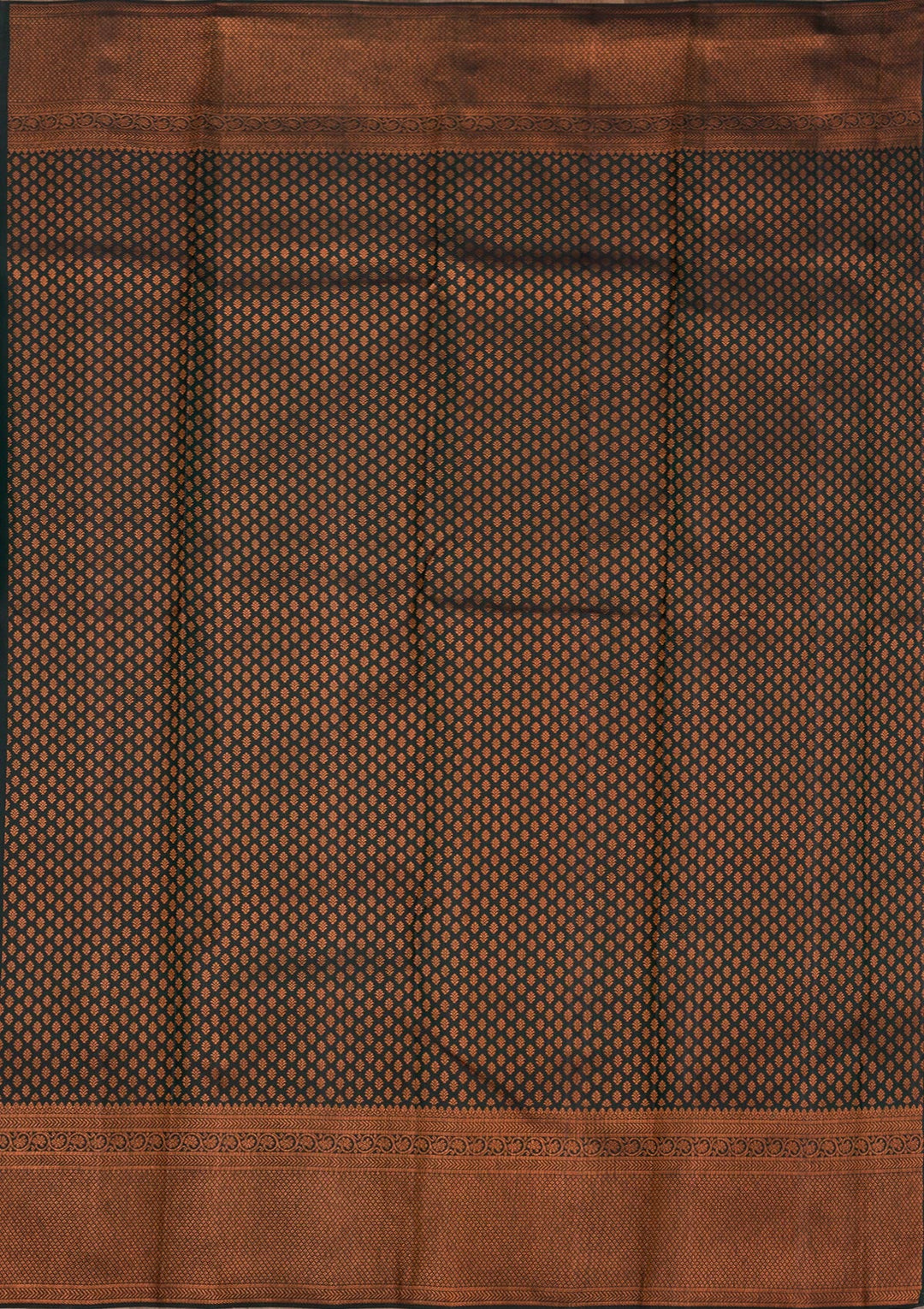 Bottle Green Zariwork Pure Silk Saree-Koskii