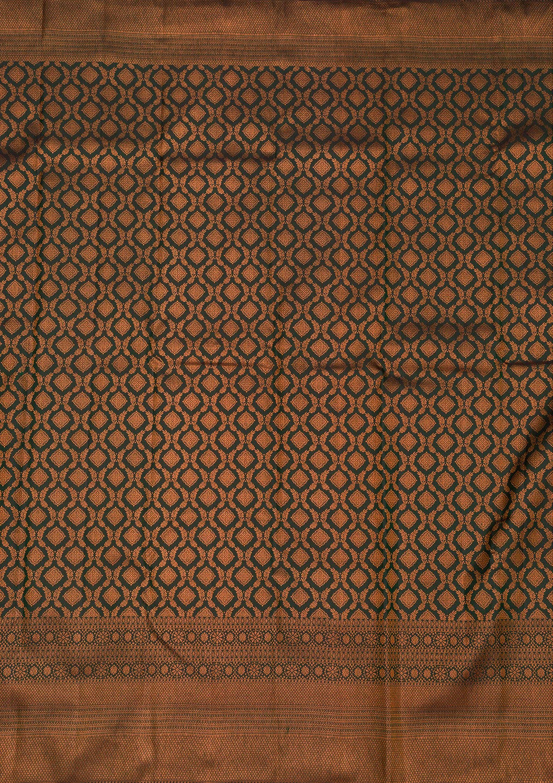 Bottle Green Zariwork Pure Silk Saree-Koskii