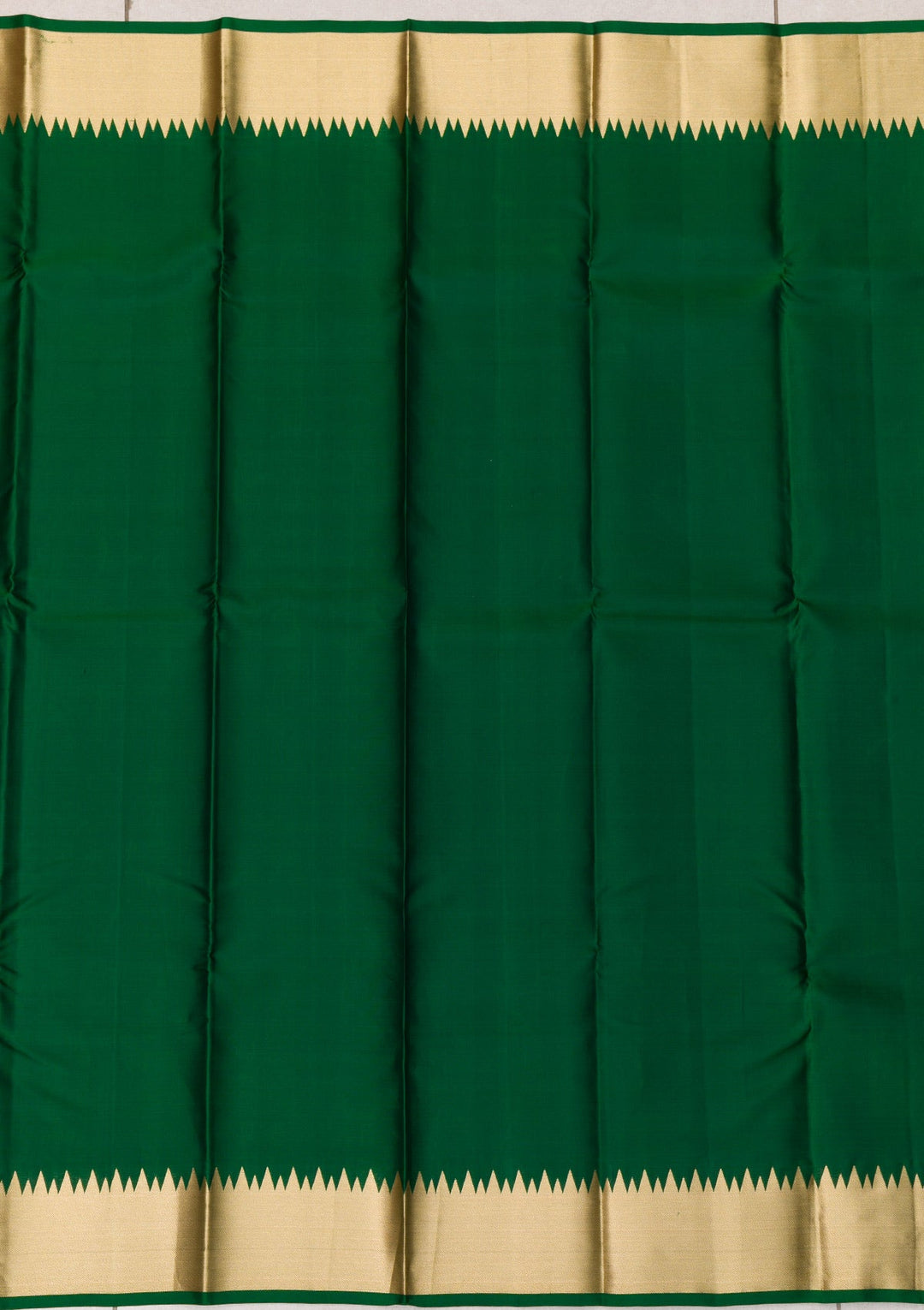 Bottle Green Zariwork Pure Silk Saree-Koskii