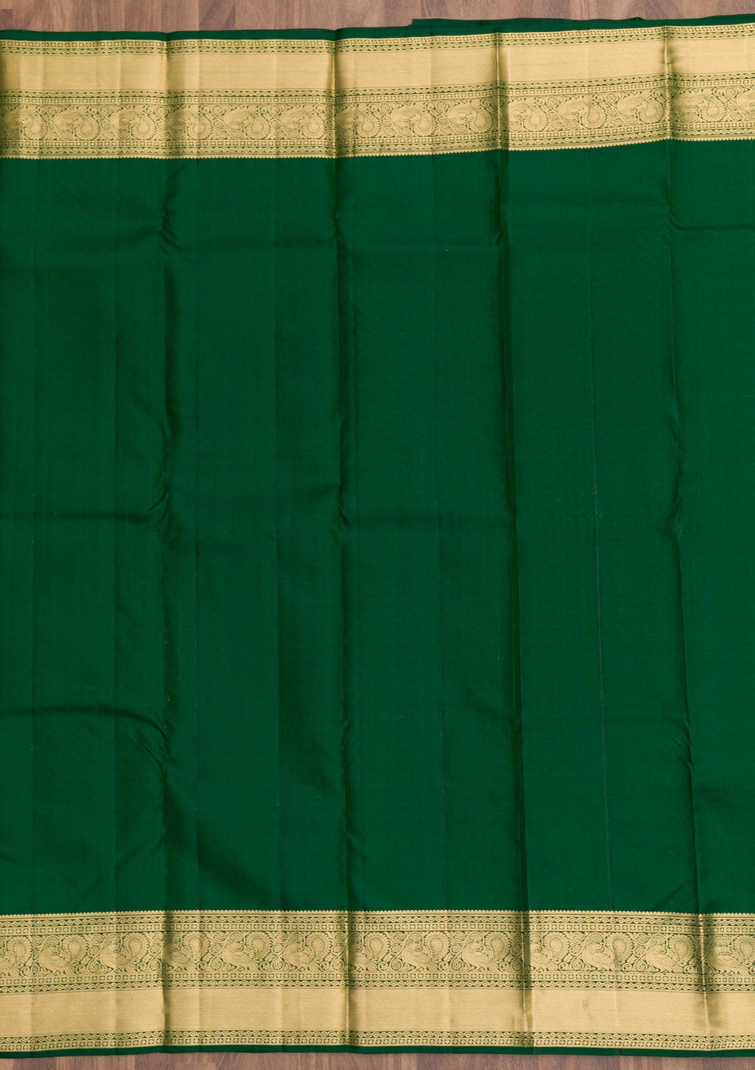 Bottle Green Zariwork Pure Silk Saree-Koskii