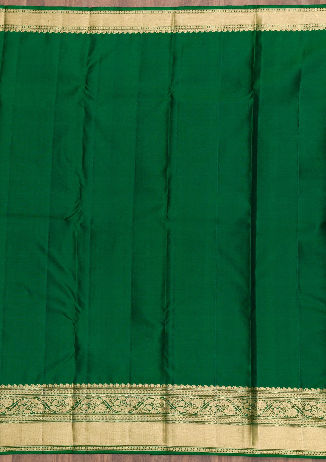 Bottle Green Zariwork Pure Silk Saree-Koskii