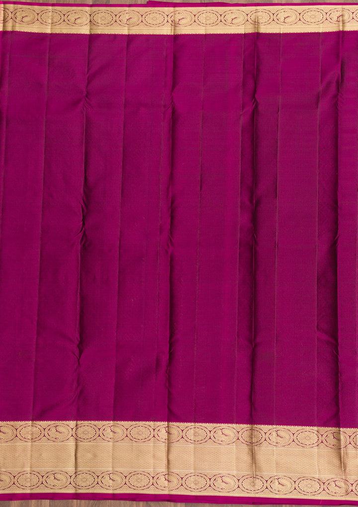 Bottle Green Zariwork Pure Silk Saree-Koskii