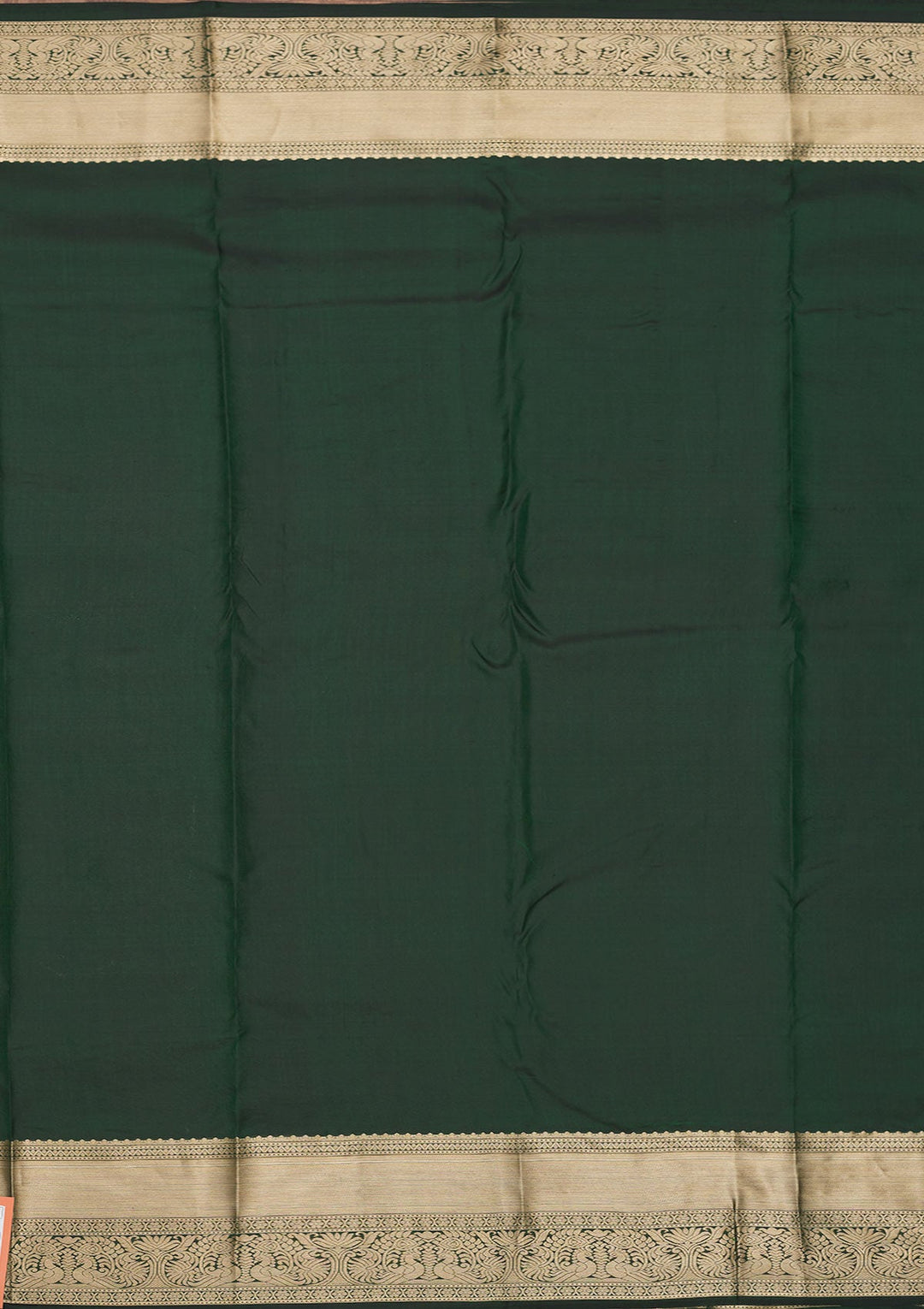 Bottle Green Zariwork Pure Silk Saree-Koskii